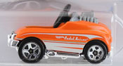 Pedal Driver in Orange-White by HotWheels, diecast miniature scale model car toy.