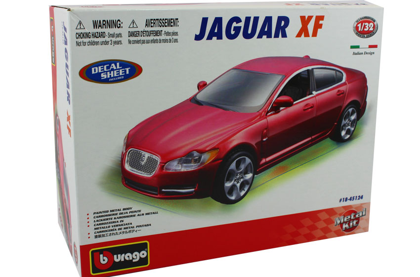 jaguar xf kit scale 1 32 in red by bburago