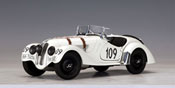 BMW 328 Roadster Mille Miglia 1938, scale 1:18 in White by AutoArt , diecast scale model car, available online in India.
