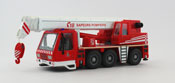 Truck Mounted Crane, scale 1:50 in Red by Bburago, diecast miniature scale model truck crane