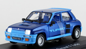 Renault 5 Turbo, scale 1:32 in Blue by Bburago, diecast miniature scale model car.