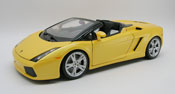 Lamborghini Gallardo Spyder, scale 1:18 in Yellow by Bburago