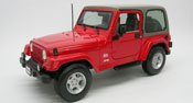 Jeep Wrangler Sahara, scale 1:18 in Red by Bburago