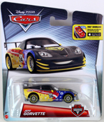 Jeff Gorvette - Disney Pixar CARS by Mattel, Disney-Pixar CARS Carbon Racers- Transcontinental Race Of Champions, miniature diecast character model toy car.