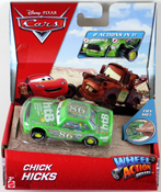 Chick Hicks - Disney Pixar CARS by Mattel, Disney-Pixar CARS Wheel Action Drivers, miniature character model car toy.