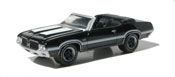 Oldsmobile 442 W-30 1970, scale 1:64 in Black by GreenLight, Auction Block series-14, diecast scale model car