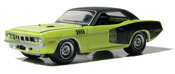 Plymouth Cuda 1971, scale 1:64 in Yellow by GreenLight,Route 66 Series-1, diecast scale model car
