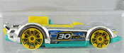 Monteracer in Silver-YellowGreen by HotWheels, diecast miniature scale model car toy.