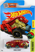Double Demon in Red-Green by Hot Wheels, diecast miniature scale model car, Hot wheels toy, Hot Wheels car, toy car, kids toys, toys for boys, vehicle toys, available online in India at www.dreamcarmodels.com