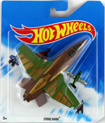 Strike Hawk in Brown-Green by Hot Wheels, diecast miniature scale model plane toy, Hot wheels plane, Hot Wheels toy.