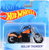 Rollin Thunder in Orange-Black by Hot Wheels, diecast miniature scale model bike, Hot Wheels Street Power bike model, toy bike, Hot Wheels bike, Hot Wheels toy.