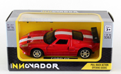 Ford GT, size 4.5 inch in Red-White by Innovador, diecast miniature scale model car, toy car, kids toys