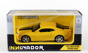 Chevrolet Camaro SS, size 4.5 inch in Yellow-Black by Innovador, diecast miniature scale model car, toy car, kids toys