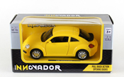 Volkswagen Beetle, size 4.5 inch in Yellow by Innovador, diecast miniature scale model car, toy car, kids toys