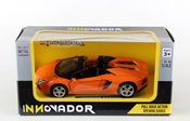 Lamborghini Aventador LP700-4 Roadster, size 4.5 inch in Orange by Innovador, diecast miniature scale model car, toy car, kids toys.