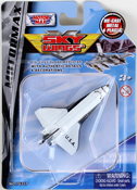 Space Shuttle, length 8 cms in White by Motormax, miniature diecast scale model plane