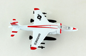 AV-8B Harrier, length 10.5 cms in White by Motormax, miniature diecast scale model plane