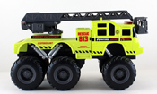 Rescue Truck with Bucket Ladder, size 20 cms in Green by Maisto, miniature diecast scale model rescue truck.