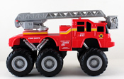 Rescue Truck with Bucket Ladder, size 20 cms in Red by Maisto, miniature diecast scale model rescue truck.