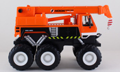 Truck Mounted Crane, size 21 cms in Orange by Maisto, miniature diecast scale model truck crane.