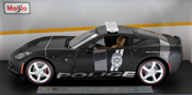 Corvette Stingray 2014 Police, scale 1:18 in Black by Maisto, miniature diecast scale model car.