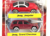 Jeep Jeepster & Jeep Grand Cherokee, size 3 inch in Red by Maisto, diecast scale model cars