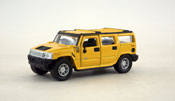 Hummer H2 SUV 2003, size 4.5 inch in Yellow by Maisto, diecast scale model car suv