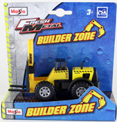 Forklift, size 13.5 cms in Yellow by Maisto, miniature diecast scale model truck, Maisto Builder Zone series