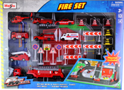 Fire Set by Maisto, diecast miniature scale model car with diorama, play set.