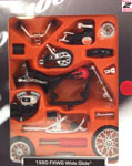 FXWG Wide Glide 1980, Harley Davidson, Assembly Kit, scale 1:18 in Black-Orange by Maisto, miniature diecast scale model bike assembly kit