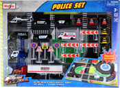 Police Set by Maisto, diecast miniature scale model car with diorama, play set.