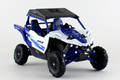 Yamaha YXZ 1000R Triple Cylinder, scale 1:18 in White-Blue by NewRay, diecast miniature scale model  of side-by-side, kids toys, toys for boys, vehicle toys, licensed automobile miniature replica model vehicle, available online in India at www.dreamcarmod
