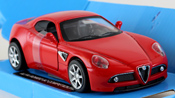 Alfa Romeo 8C Competizione, scale 1:32 in Red by NewRay, miniature diecast scale model car.