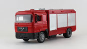 MAN F2000 Fire Engine, scale 1:43 in Red by NewRay, diecast miniature scale model truck, scale model fire truck.