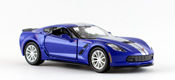 Chevrolet Corvette Grand Sport, size 5 inch in Blue by RMZ City, diecast miniature scale model car.