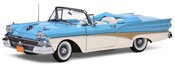 Ford Fairlane Open Convertible 1958, scale 1:18 in Light-Blue White by SunStar, diecast scale model car