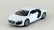 Audi R8 V10, size 4.5 inch in White by Welly, diecast miniature scale model car.